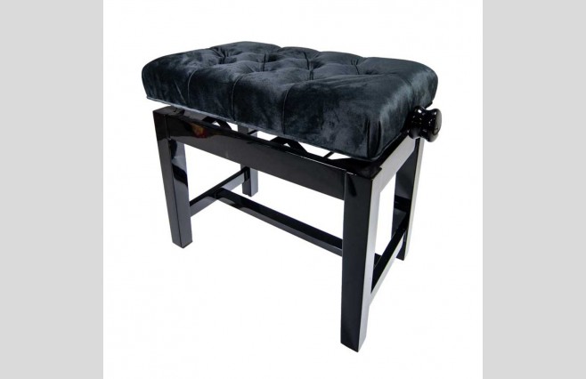 Koda HQ501PE "Marcato" Polished Ebony High Quality Adjustable Height Piano Stool - Image 1